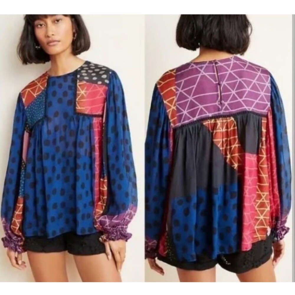 Blank London Anthropologie Miranda Blouse Top Size Small